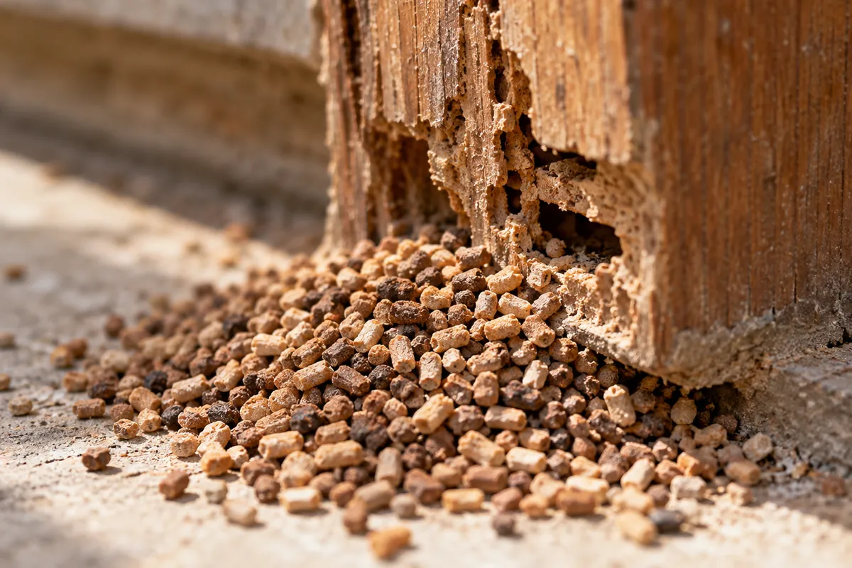 Drywood termite pellets, termite control in Menifee, CA